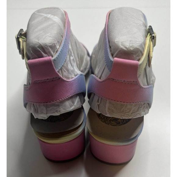 NEW Vince Camuto Jantta High Heel Rainbow Sandals Size 7.5 Women’s Pink Blue - Picture 9 of 11